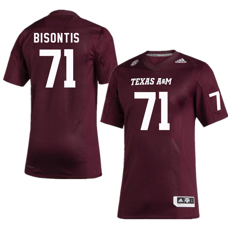 Men #71 Chase Bisontis Texas A&M Aggies College Football Jerseys Stitched Sale-Maroon